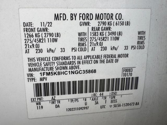 2022 Ford Explorer Platinum | Pano Sunroof | Tow Pkg | 3.0 V6 EcoBoost