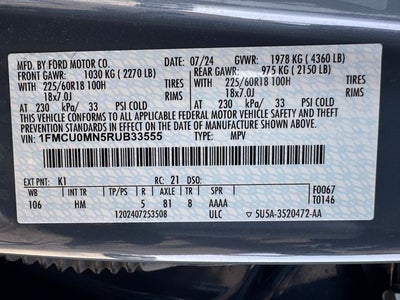 2024 Ford Escape ST-Line | Tech Pkg. | Adaptive Speed Control | BLIS