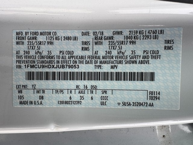 2018 Ford Escape SEL