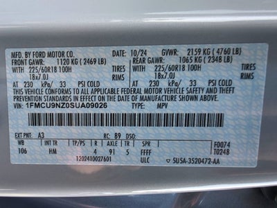 2025 Ford Escape Hybrid ST-Line Select | Tech Pkg | One Owner | Low Miles