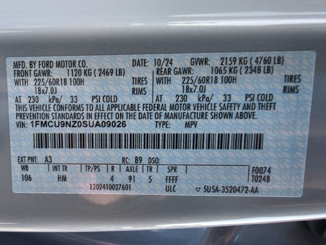 2025 Ford Escape Hybrid ST-Line Select | Tech Pkg | One Owner | Low Miles