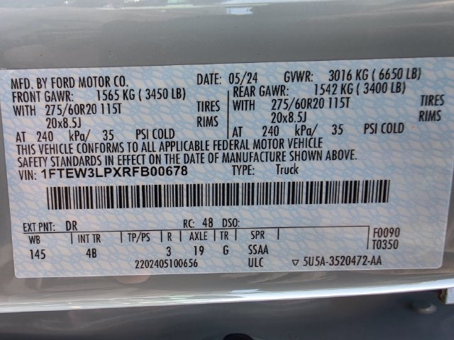 2024 Ford F-150 XLT | Black Out Pkg | Bluecruise | Mobile Office