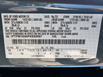 2023 Ford F-150 Lariat | Sport Pkg | Pano Roof | 360 Camera | Power Tailg