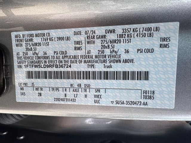 2024 Ford F-150 Lariat | Hybrid | Black Pkg | Pano Roof | 360 Camera
