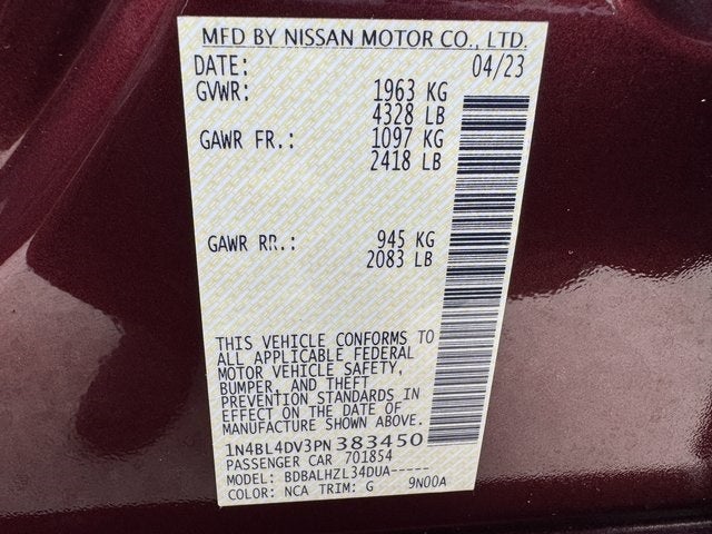 2023 Nissan Altima 2.5 SV