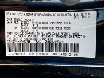 2022 Toyota Tacoma SR5 V6