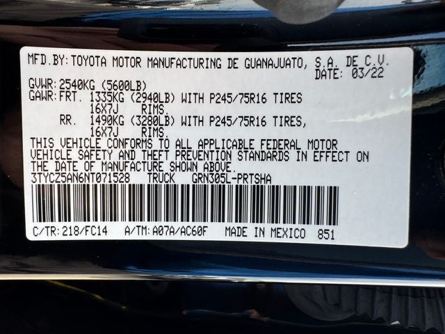 2022 Toyota Tacoma SR5 V6