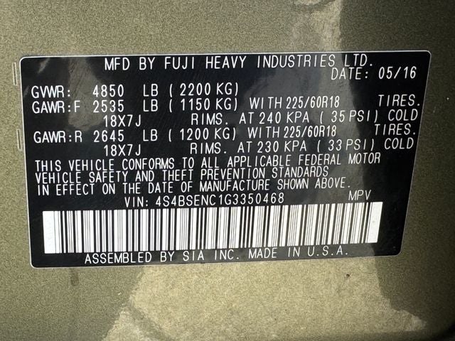 2016 Subaru Outback 3.6R Limited