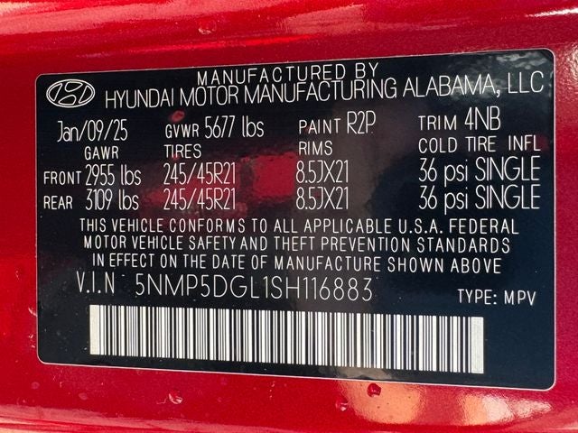 2025 Hyundai Santa Fe Calligraphy | 2nd Row Buckets | Heated/Cooled Seats