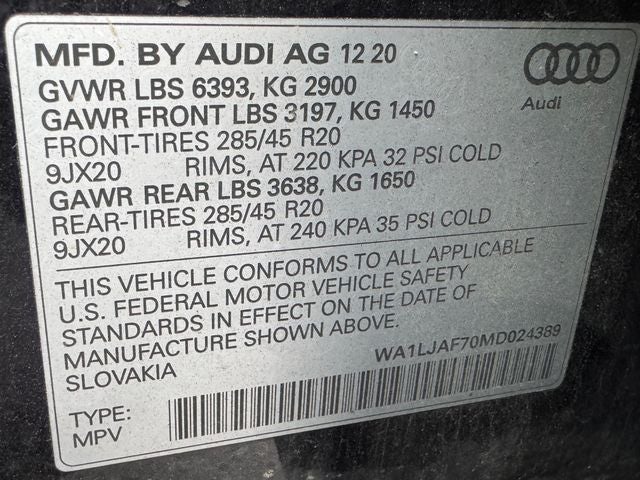 2021 Audi Q7 45 Premium Plus quattro
