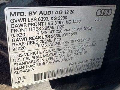 2021 Audi Q7 45 Premium Plus quattro