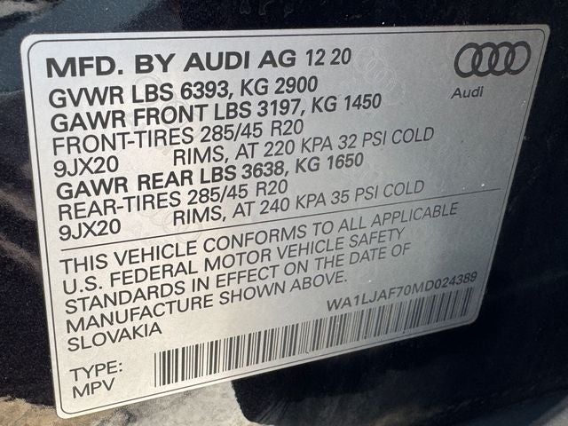 2021 Audi Q7 45 Premium Plus quattro