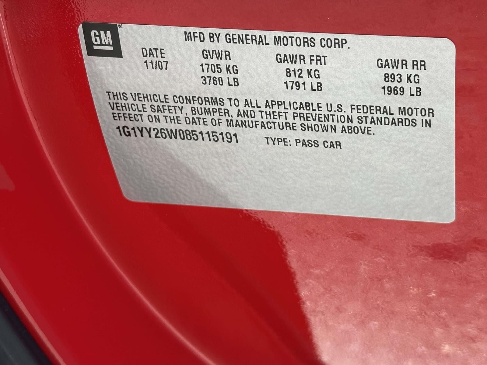 2008 Chevrolet Corvette Base