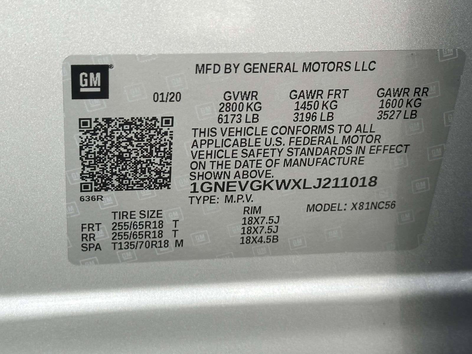 2020 Chevrolet Traverse LT 1LT