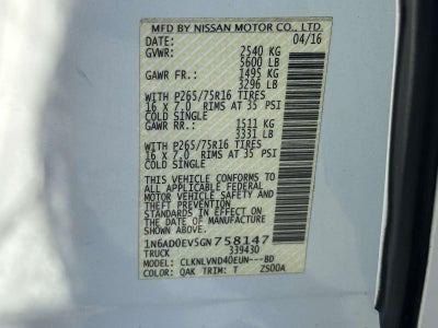2016 Nissan Frontier PRO-4X