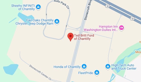 Ted Britt Ford of Chantilly Map