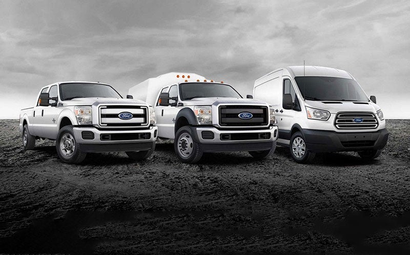 Ford Super Duty trucks and commercial van at Ted Britt Chantilly